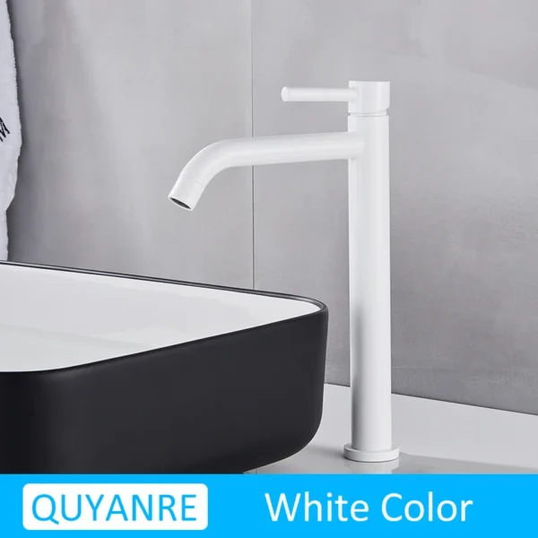 Quyanre Black Chrome Tall Basin Sink Faucet Slim Bathroom Washbasin Water Mixer Tap Hot Cold Water Basin Crane Tap Bathroom Tap - Image 10