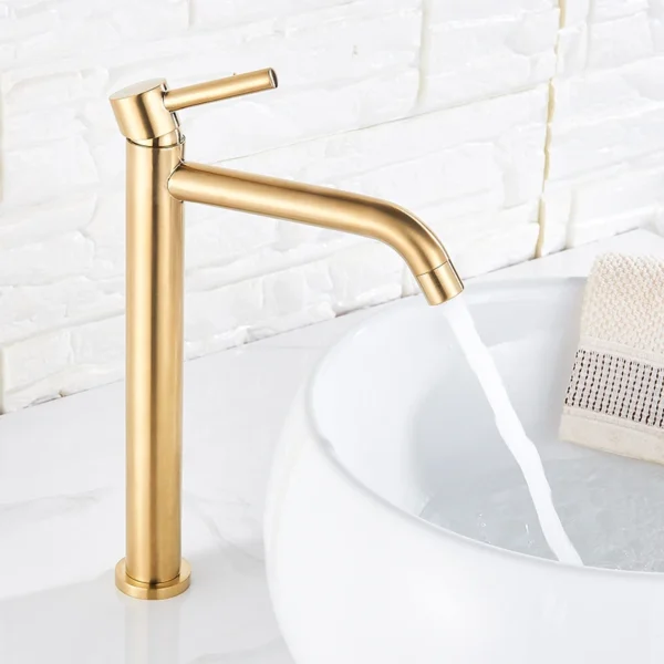 Quyanre Black Chrome Tall Basin Sink Faucet Slim Bathroom Washbasin Water Mixer Tap Hot Cold Water Basin Crane Tap Bathroom Tap - Image 6