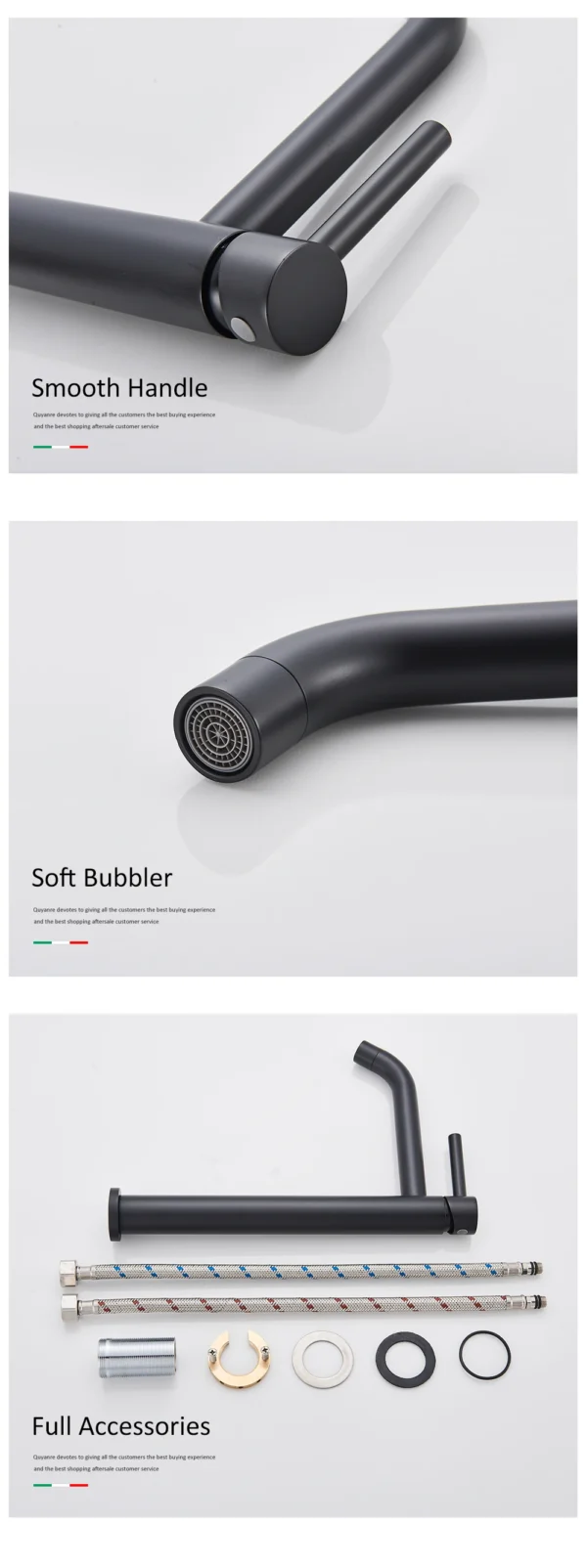Quyanre Black Chrome Tall Basin Sink Faucet Slim Bathroom Washbasin Water Mixer Tap Hot Cold Water Basin Crane Tap Bathroom Tap - Image 16