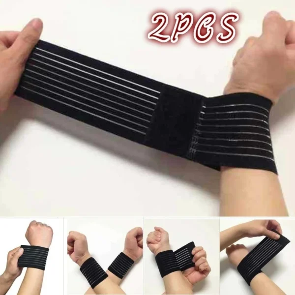 2PCS/set Sport Wristbands Compression Knee Pad Joint Tape Gym Elastic Bands Elbow Bandage Breathable Adhesive Elastic Bandage - Image 8