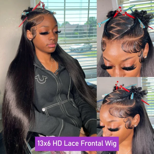 30 40 Inch Bone Straight 13x6 13x7 Transparent Lace Front Wig 250 Density 13x4 HD Lace Frontal Wigs Human Hair 6x6 CLosure Wig - Image 15