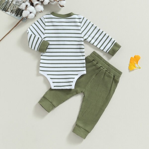 2023-06-29 Lioraitiin 0-24M Infant Baby Boy 2Pcs Fall Outfits Long Sleeve Striped Print Romper Pants Set Infant Warm Clothes - Image 31