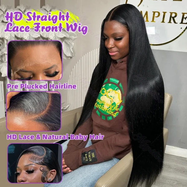 30 40 Inch Bone Straight 13x6 13x7 Transparent Lace Front Wig 250 Density 13x4 HD Lace Frontal Wigs Human Hair 6x6 CLosure Wig - Image 13