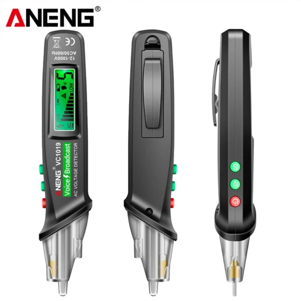 ANENG VC1019 Red Laser Test Pen Voice Broadcast Voltage Detector 12-1000V Volt Current Non-Contact Pen Electric Teste Meter Tool - Image 10