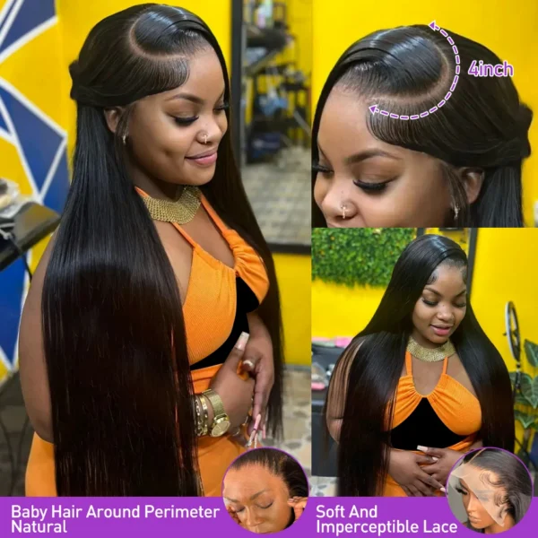 30 40 Inch Bone Straight 13x6 13x7 Transparent Lace Front Wig 250 Density 13x4 HD Lace Frontal Wigs Human Hair 6x6 CLosure Wig - Image 16