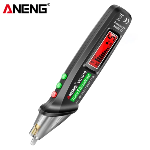 ANENG VC1019 Red Laser Test Pen Voice Broadcast Voltage Detector 12-1000V Volt Current Non-Contact Pen Electric Teste Meter Tool - Image 11
