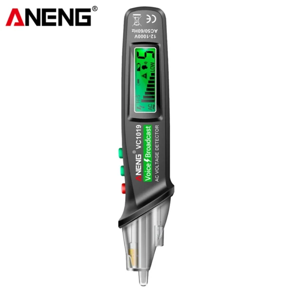 ANENG VC1019 Red Laser Test Pen Voice Broadcast Voltage Detector 12-1000V Volt Current Non-Contact Pen Electric Teste Meter Tool - Image 6