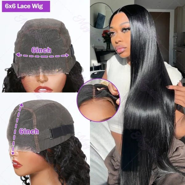 30 40 Inch Bone Straight 13x6 13x7 Transparent Lace Front Wig 250 Density 13x4 HD Lace Frontal Wigs Human Hair 6x6 CLosure Wig - Image 10