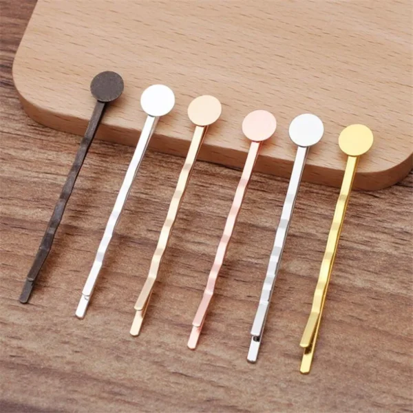 20pcs 6/8/10/12mm Headwear Jewelry Settings Hair Clip Cabochon Base Blank Bezel Trays For Cameo DIY Hairpins Barrettes Making - Image 2