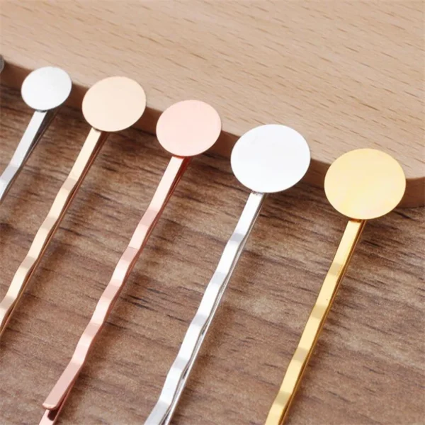 20pcs 6/8/10/12mm Headwear Jewelry Settings Hair Clip Cabochon Base Blank Bezel Trays For Cameo DIY Hairpins Barrettes Making - Image 3