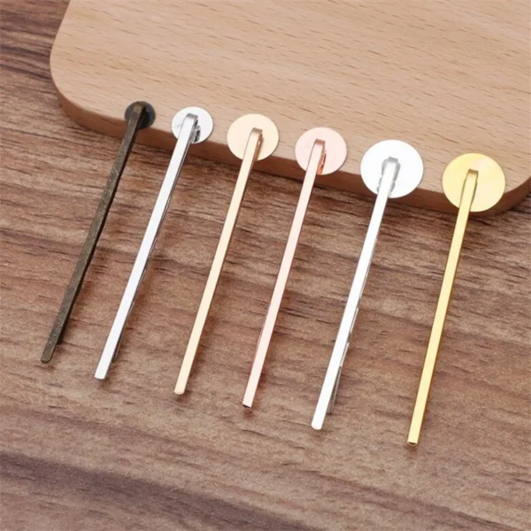 20pcs 6/8/10/12mm Headwear Jewelry Settings Hair Clip Cabochon Base Blank Bezel Trays For Cameo DIY Hairpins Barrettes Making - Image 4