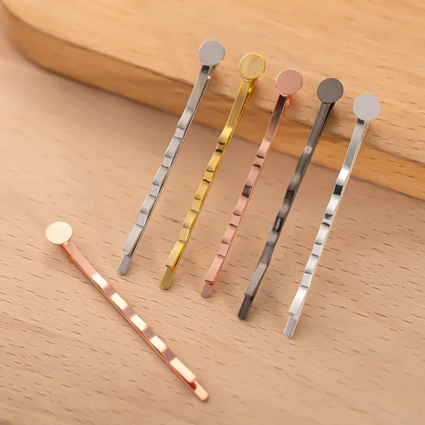 20pcs 6/8/10/12mm Headwear Jewelry Settings Hair Clip Cabochon Base Blank Bezel Trays For Cameo DIY Hairpins Barrettes Making - Image 6