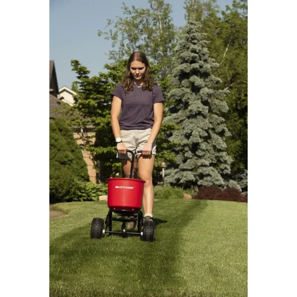 2600A-Plus 40 LB (18 KG) Walk-Behind Broadcast Fertilizer Spreader, Garden Seeder, Salt Spreader w/9-Inch Pneumatic Wheels - Image 3